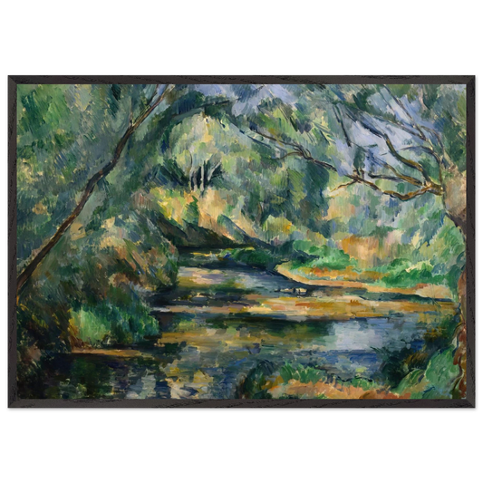 The Brook - Paul Cezanne 70x100 cm / 28x40 inches Framed Art Print – Black Wooden Frame