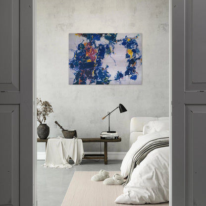 Around the Blues - Sam Francis Brushed Aluminum Print - 70x100 cm / 28x40 inches | Sam Francis Aluminum Print | Sam Francis Prints