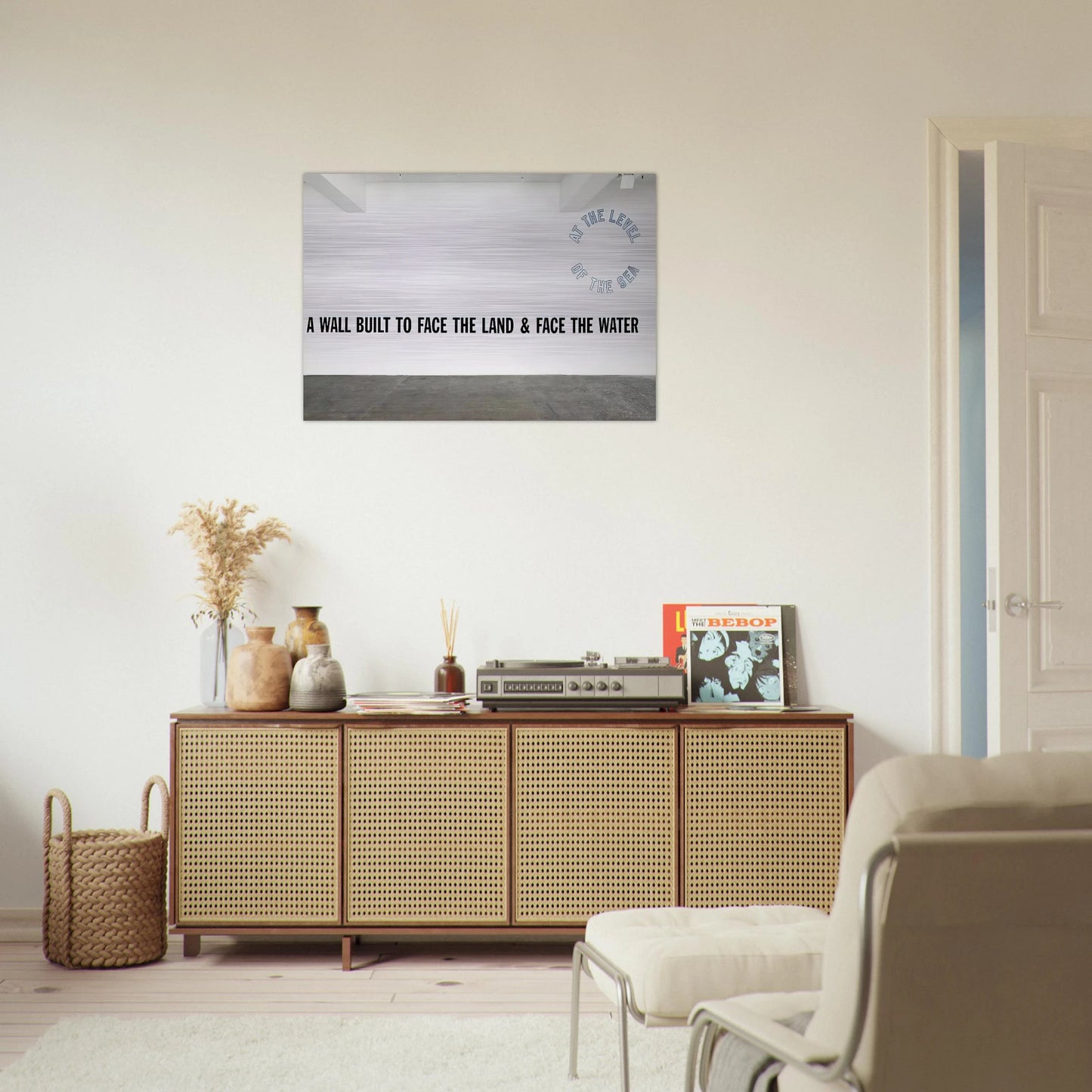 A Wall Built... - 2008 - Lawrence Weiner Brushed Aluminum Print - 70x100 cm / 28x40 inches | Lawrence Weiner Aluminum Print | Lawrence Weiner Prints