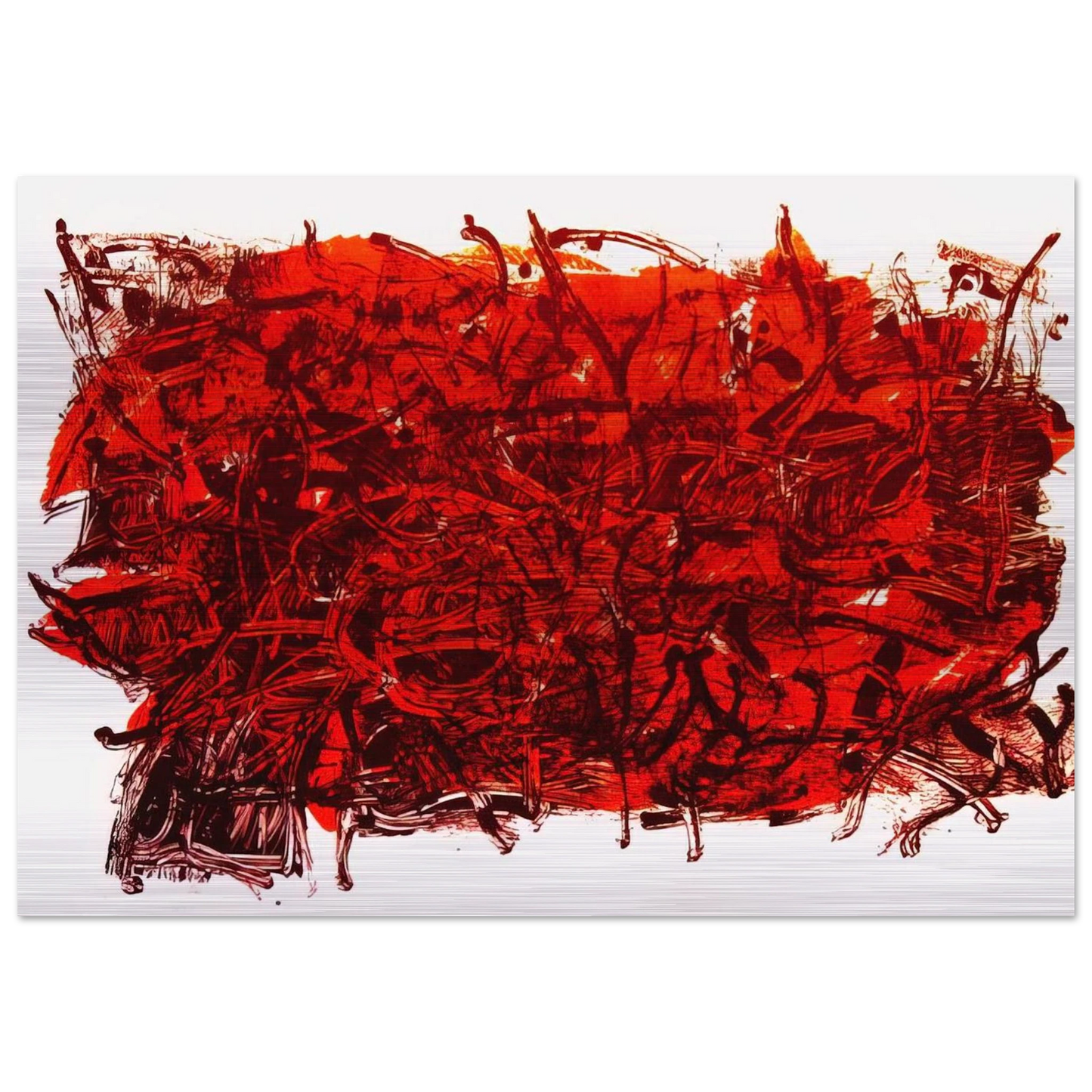Leaves III - Jean-Paul Riopelle Brushed Aluminum Print - 70x100 cm / 28x40 inches | Jean-Paul Riopelle Aluminum Print | Jean-Paul Riopelle Prints