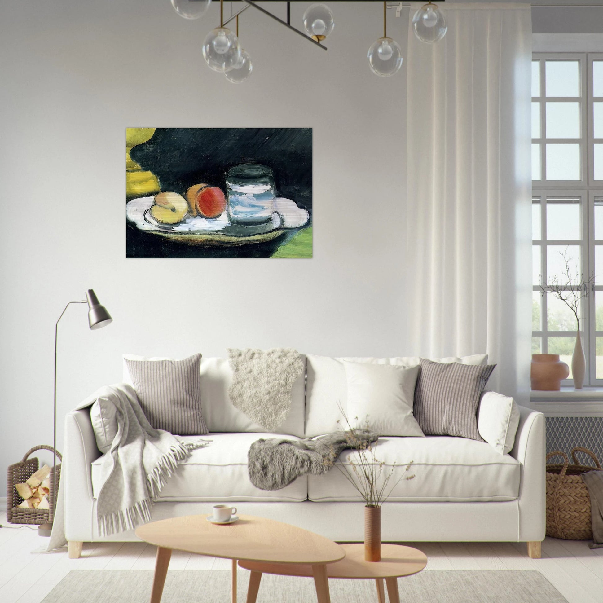 STILL LIFE PEACHES AND GLASS 1916 - Henri Matisse Brushed Aluminum Print - 70x100 cm / 28x40 inches | Henri Matisse Aluminum Print | Henri Matisse Prints