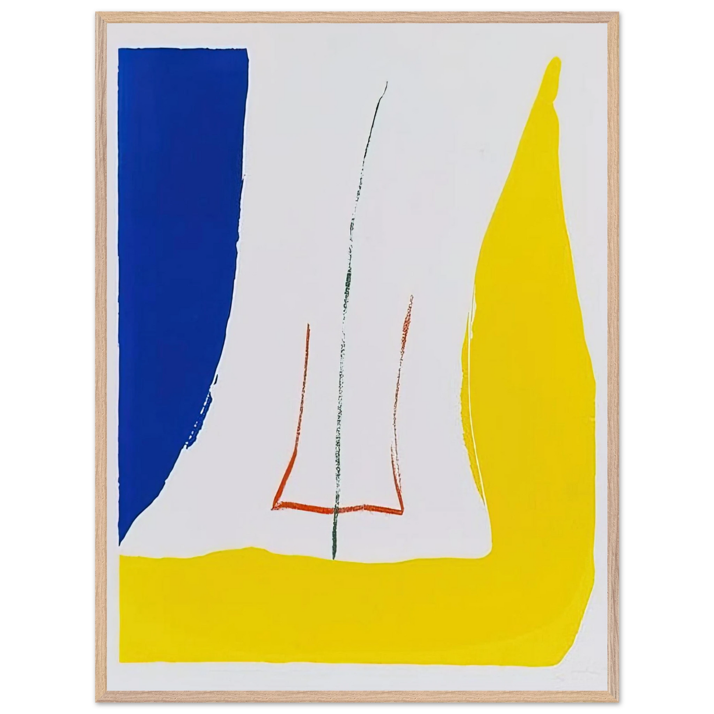 Helen Frankenthaler - Sun Corner - 1968 Wall art - 45x60 cm / 18x24 inches - Premium Wooden Framed Poster With Fine Art Paper-canvas - Wood frame