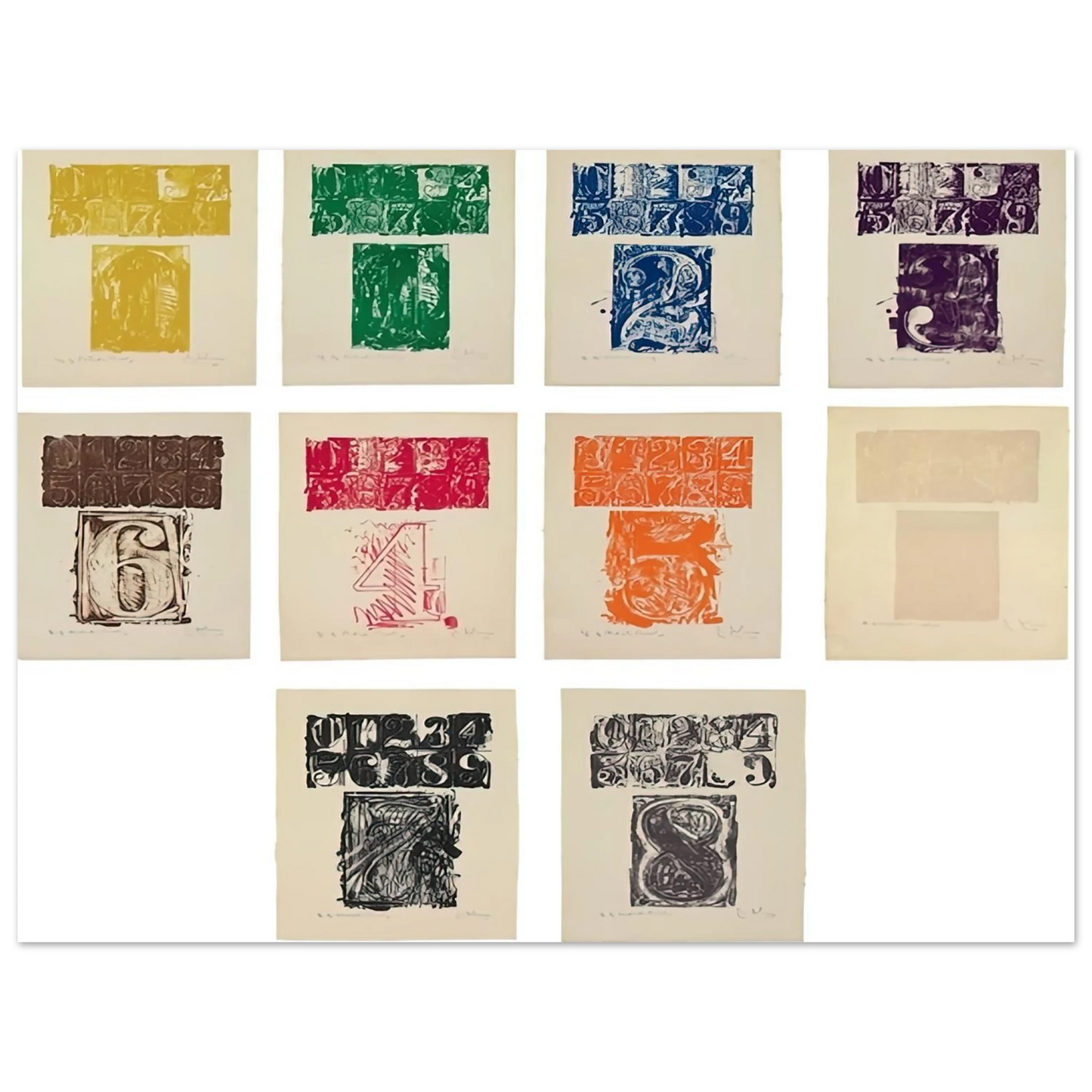 Jasper Johns - 0 9 ULAE 19 1963  75x100 cm / 30x40inches Fine Art Poster