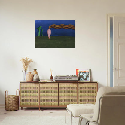Composition Lonely Figure - Tarsila do Amaral Brushed Aluminum Print - 70x100 cm / 28x40 inches | Tarsila do Amaral Aluminum Print | Tarsila do Amaral Prints