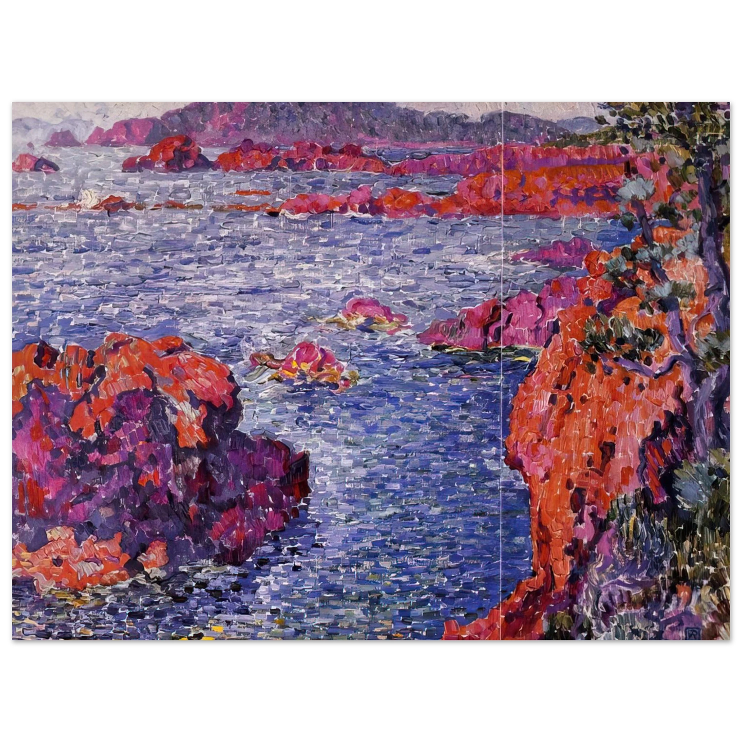 Theo van Rysselberghe - ROCKS AT ANTHEOR 1906  75x100 cm / 30x40inches Fine Art Poster