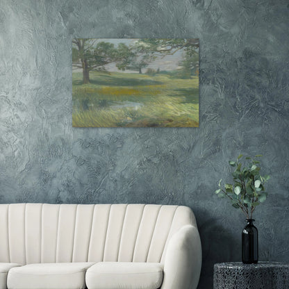 Meadows - Childe Hassam Brushed Aluminum Print - 70x100 cm / 28x40 inches | Childe Hassam Aluminum Print | Childe Hassam Prints
