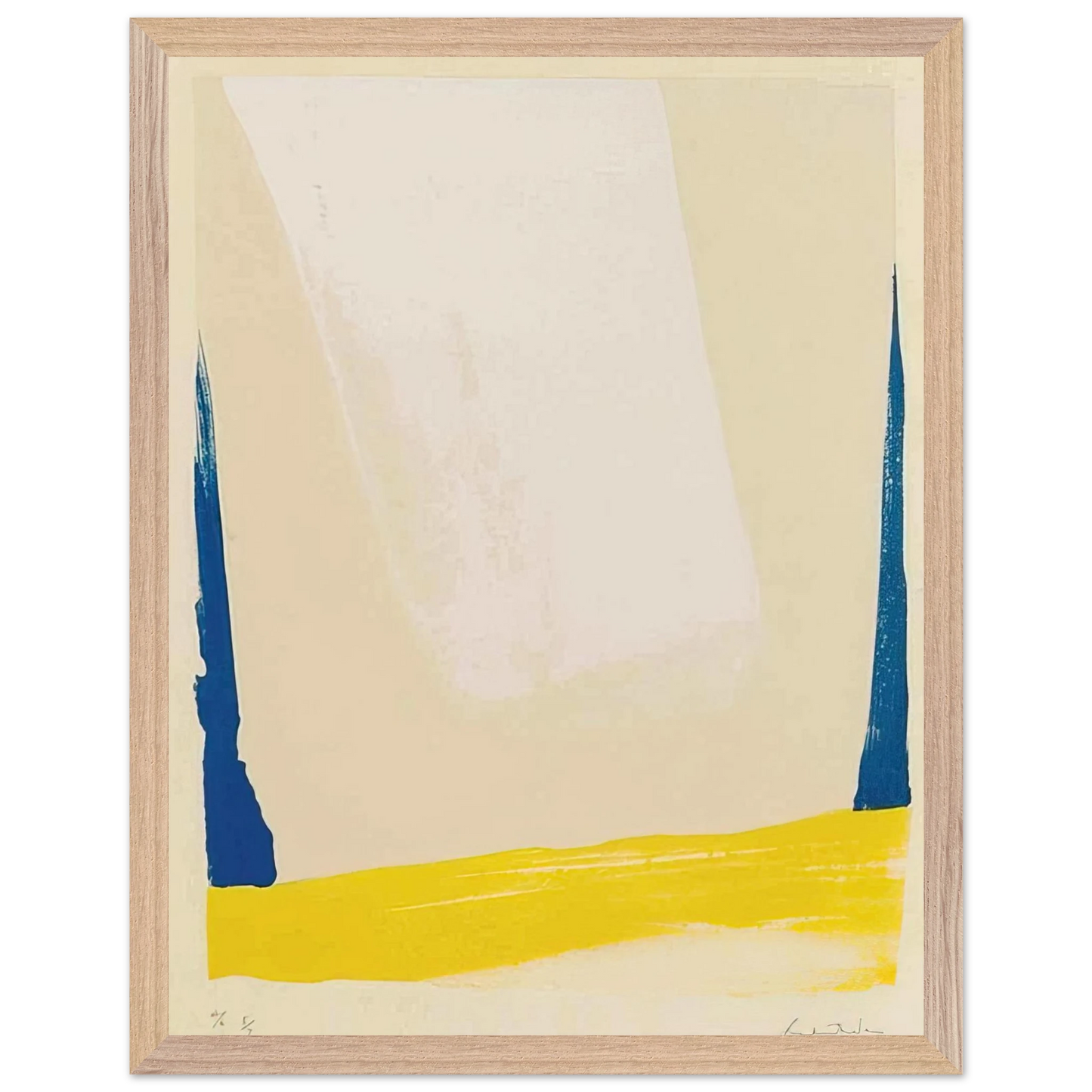 Helen Frankenthaler - White Portal - 1967 Wall art - A2 (42 x 59.4  cm) - Premium Wooden Framed Poster With Fine Art Paper-canvas - White frame