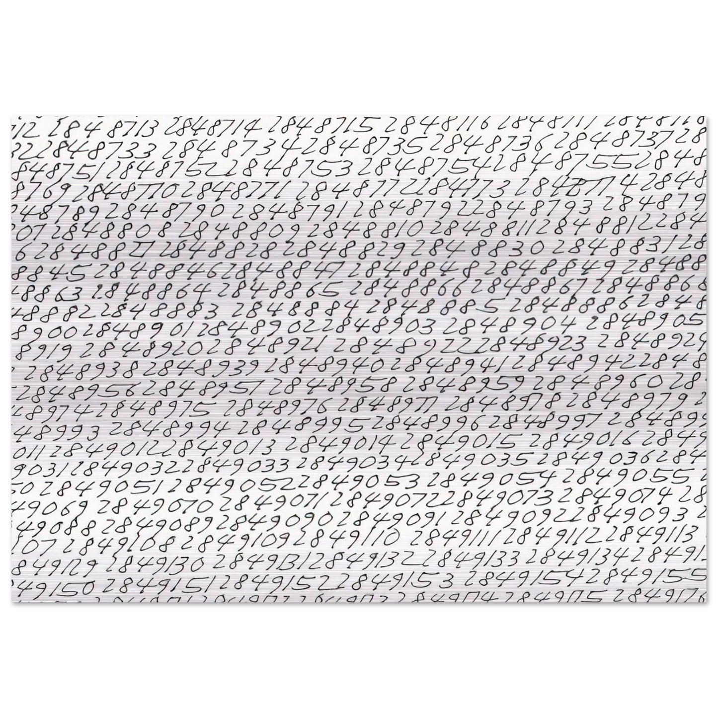 19651 - ∞, Detail - Conceptual Art - Roman Opalka Brushed Aluminum Print - 70x100 cm / 28x40 inches | Roman Opalka Aluminum Print | Roman Opalka Prints