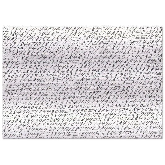 19651 - ∞, Detail - Conceptual Art - Roman Opalka Brushed Aluminum Print - 70x100 cm / 28x40 inches | Roman Opalka Aluminum Print | Roman Opalka Prints