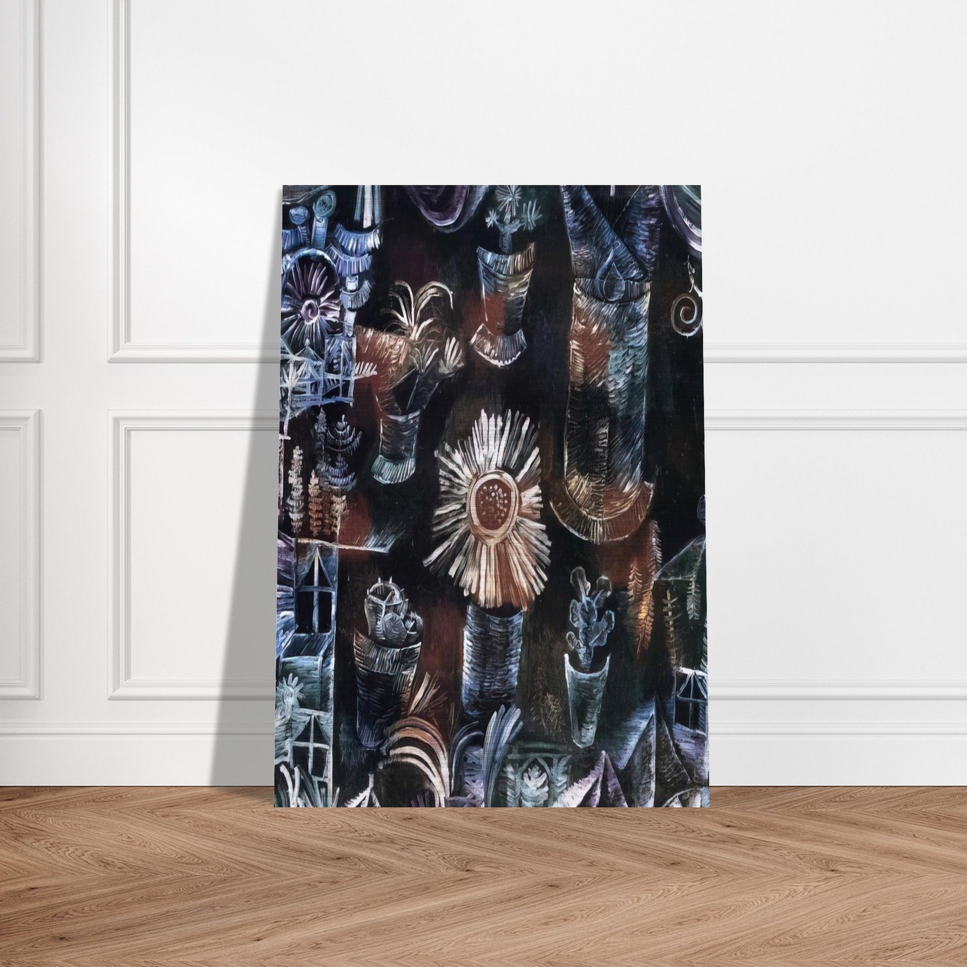 STILL LIFE WITH THISTLE BLOOM 1919 - Paul Klee Brushed Aluminum Print - 70x100 cm / 28x40 inches | Paul Klee Aluminum Print | Paul Klee Prints
