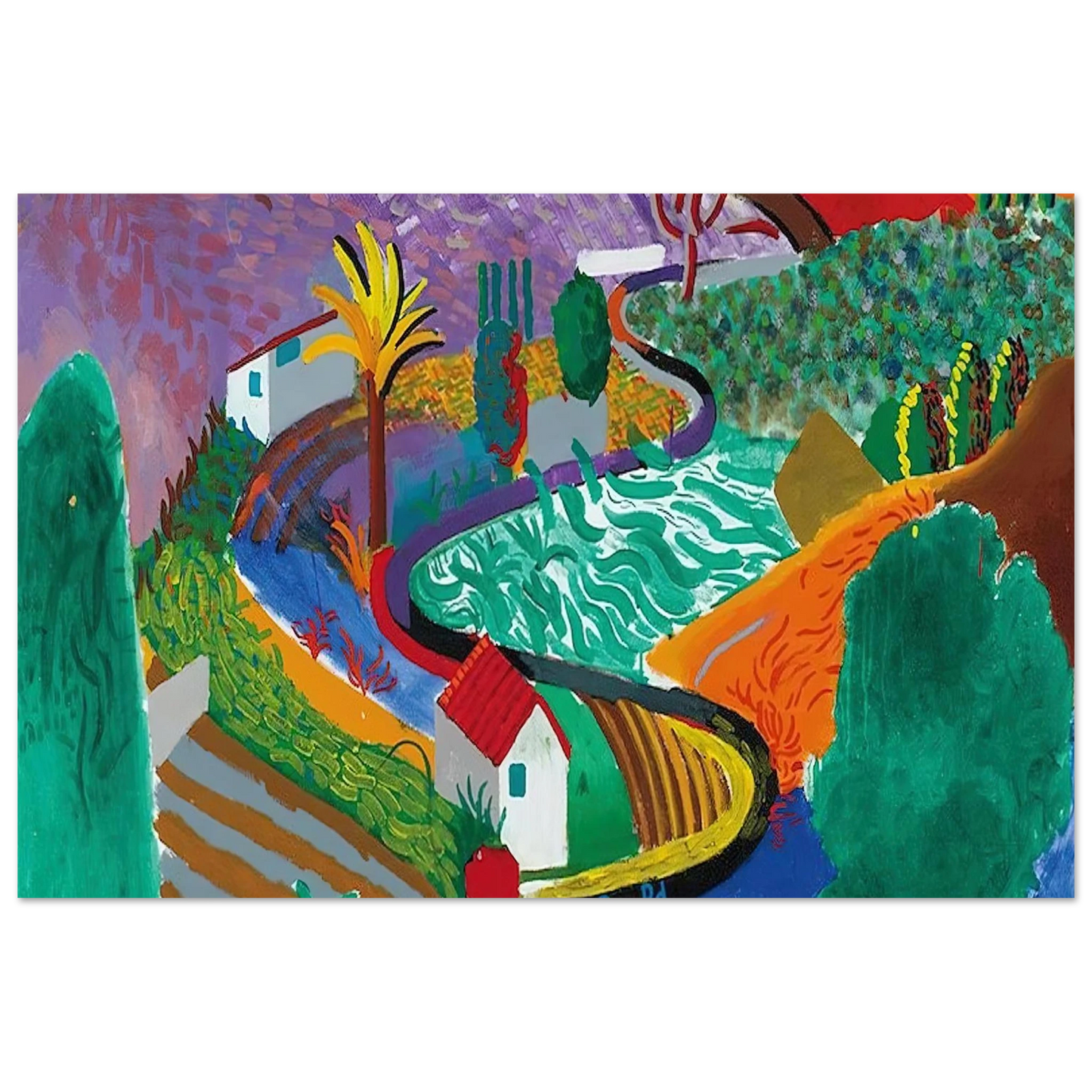 David Hockney - David Hockney Wall art - 27x35 cm / 11x14 inches - Premium Wooden Framed Poster With Fine Art Paper-canvas - Black frame