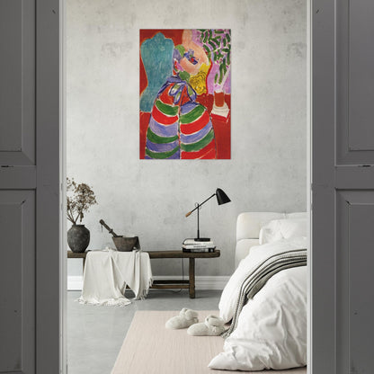 THE STRIPED DRESS 1938 - Henri Matisse Brushed Aluminum Print - 70x100 cm / 28x40 inches | Henri Matisse Aluminum Print | Henri Matisse Prints