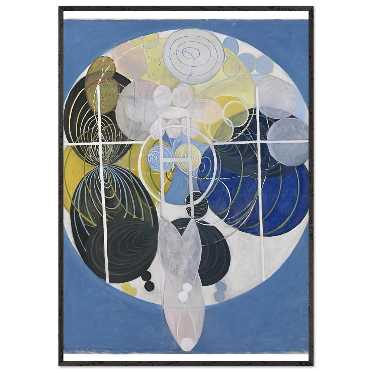 Hilma af Klint - THE LARGE FIGURE PAINTINGS NR 5 1907 Wall art - 20x25 cm / 8x10 inches - Premium Wooden Framed Poster With Fine Art Paper-canvas - White frame