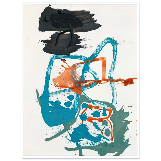 Helen Frankenthaler - Winter Figure with Black Overhead, 1959- Wall Art - 21x29.7 cm / 8x12" - Fine Art Poster-canvas - -