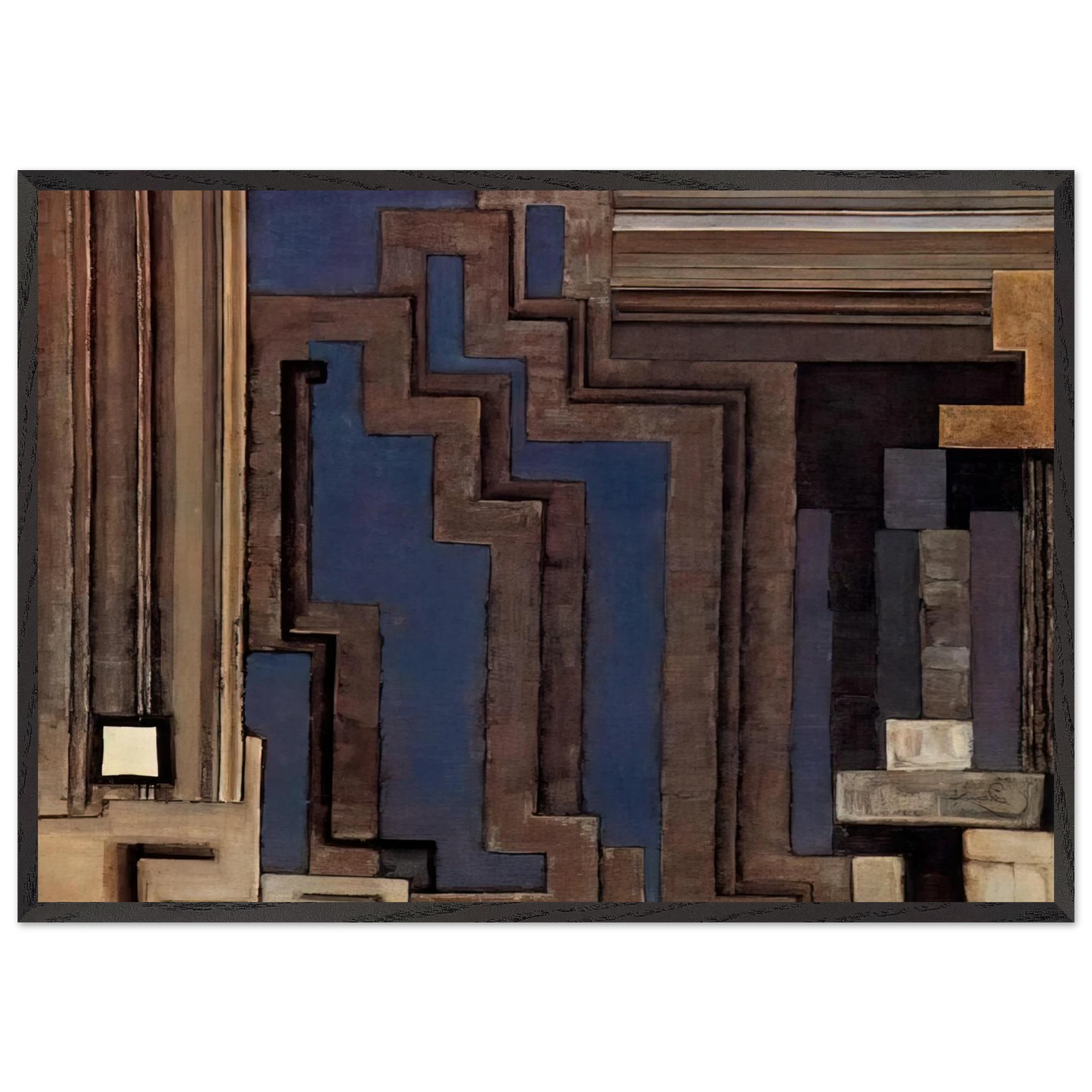 Two grays I - Frantisek Kupka 70x100 cm / 28x40 inches Framed Art Print – Black Wooden Frame