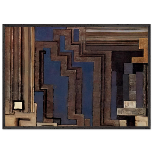 Two grays I - Frantisek Kupka 70x100 cm / 28x40 inches Framed Art Print – Black Wooden Frame