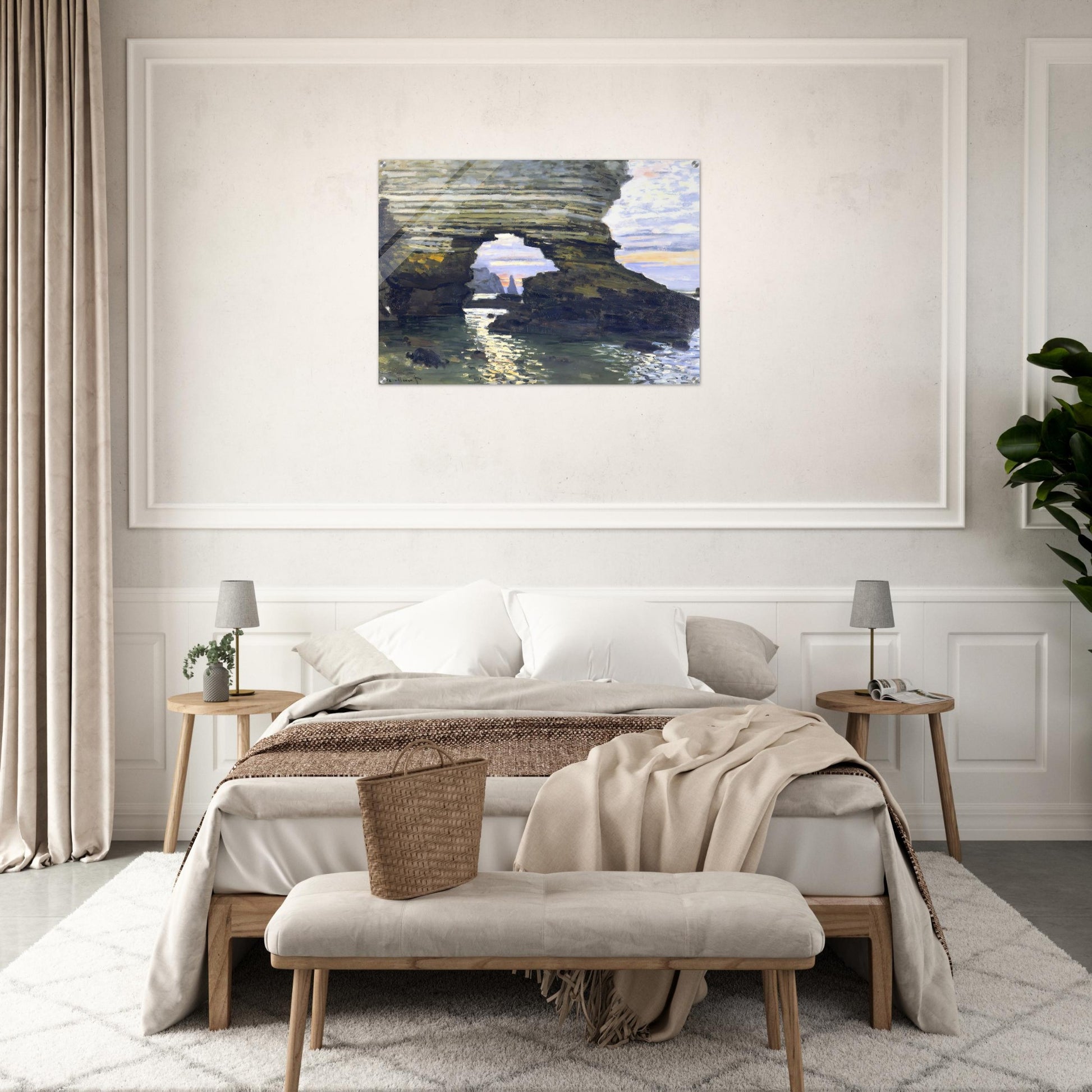 Port d `Amount Etretat - claude monet Acrylic Print - 70x100 cm / 28x40″ inches