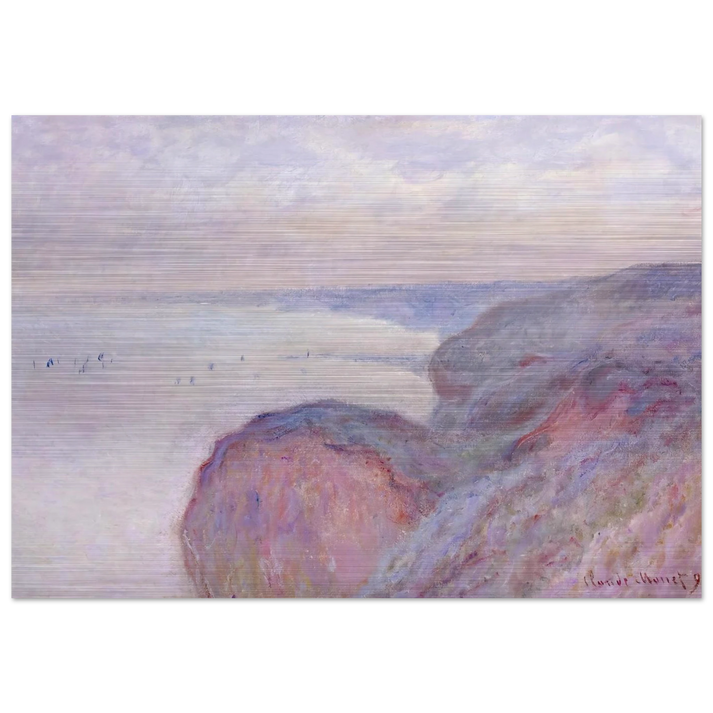 Cliff near Dieppe, Overcast Skies - claude monet Brushed Aluminum Print - 70x100 cm / 28x40 inches | claude monet Aluminum Print | claude monet Prints