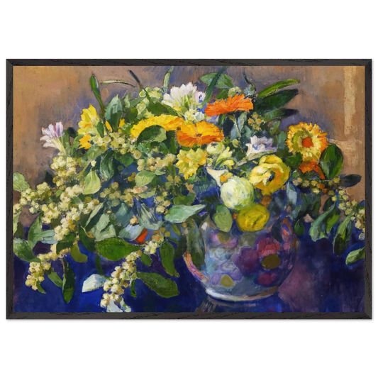 VASE OF FLOWERS 1923 - Theo van Rysselberghe 70x100 cm / 28x40 inches Framed Art Print – Black Wooden Frame