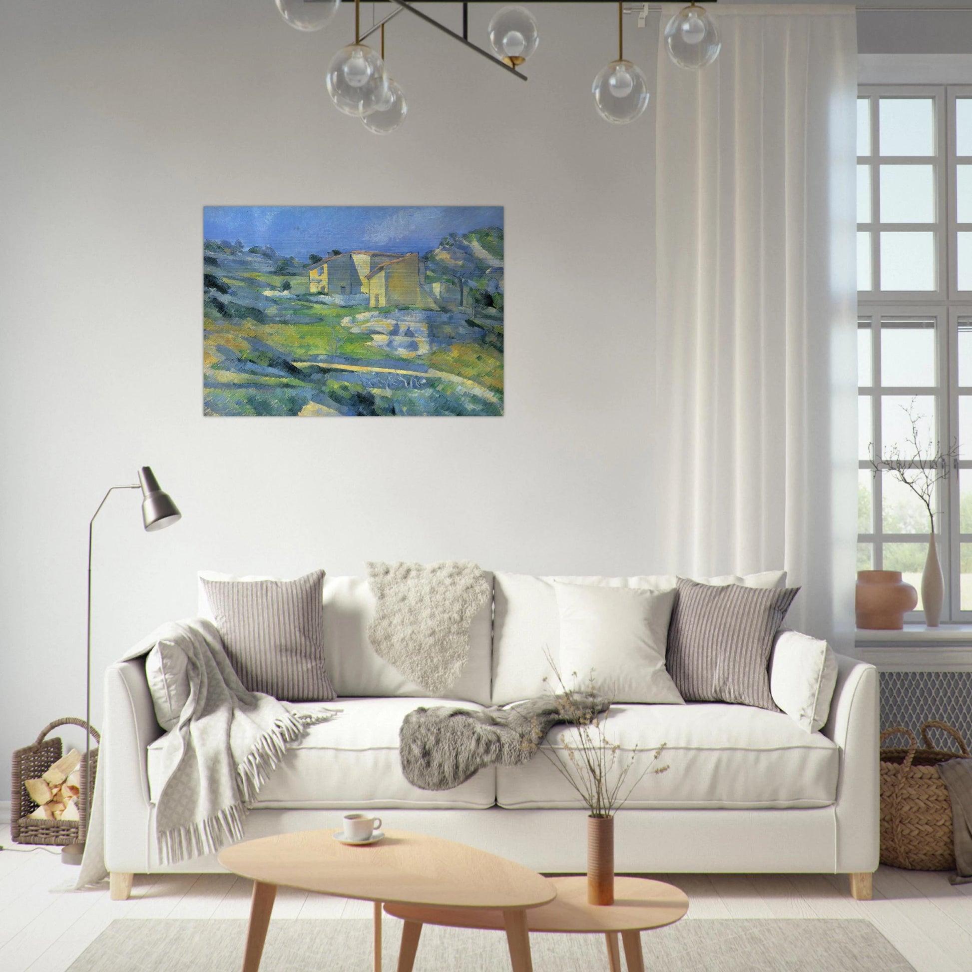 Houses at the L'Estaque - Paul Cézanne Brushed Aluminum Print - 70x100 cm / 28x40 inches | Paul Cézanne Aluminum Print | Paul Cézanne Prints