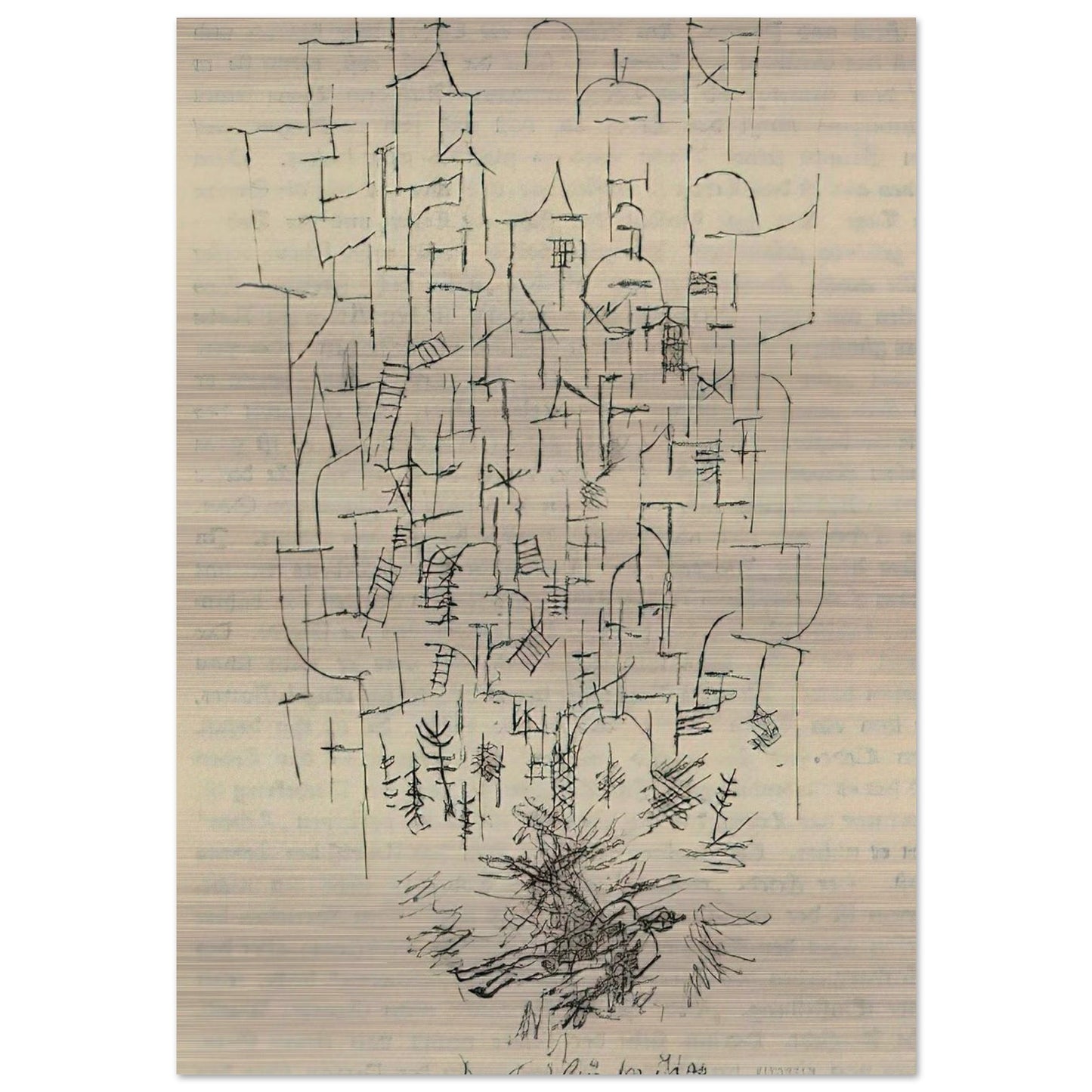 DEATH FOR THE IDEA 1915 - Paul Klee Brushed Aluminum Print - 70x100 cm / 28x40 inches | Paul Klee Aluminum Print | Paul Klee Prints