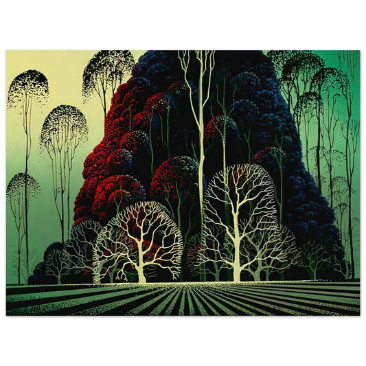 Eyvind Earle - Eucalyptus Forest  75x100 cm / 30x40inches Fine Art Poster