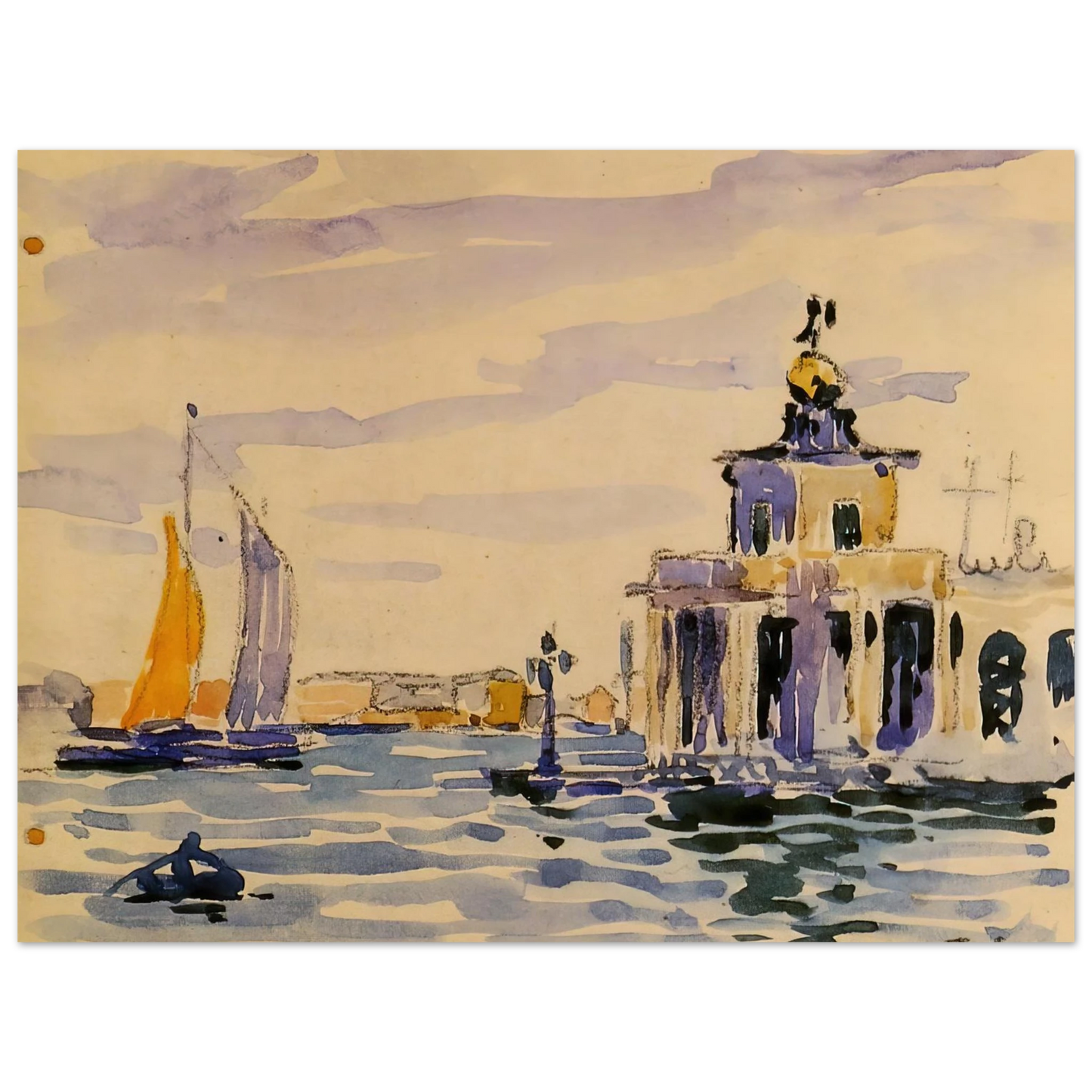 Henri-Edmond Cross - La Dogana  75x100 cm / 30x40inches Fine Art Poster