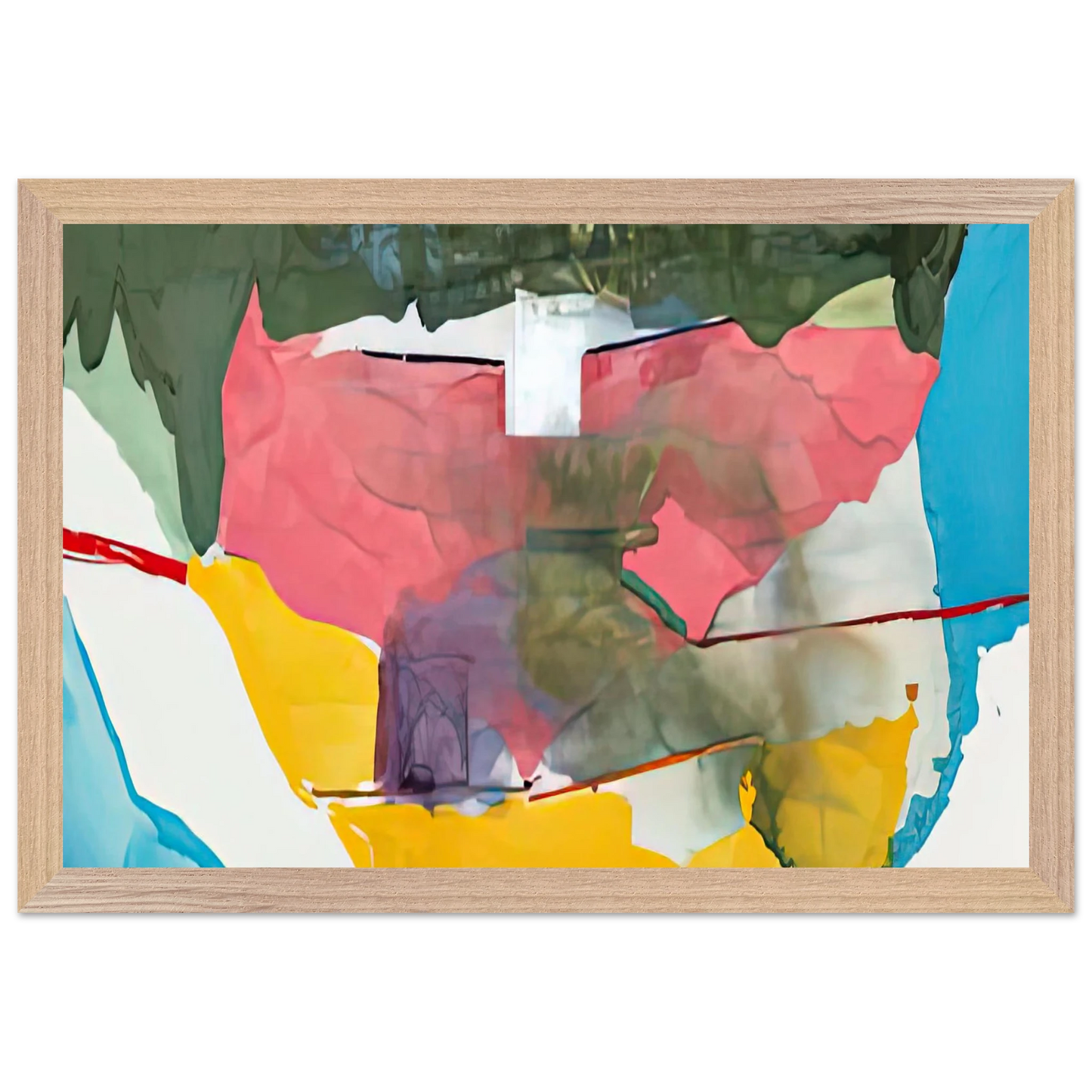 Helen Frankenthaler - Off White Square, 1973- Wall Art - 28x40 inches / 70x70 cm - Canvas (Imperial)-canvas - -