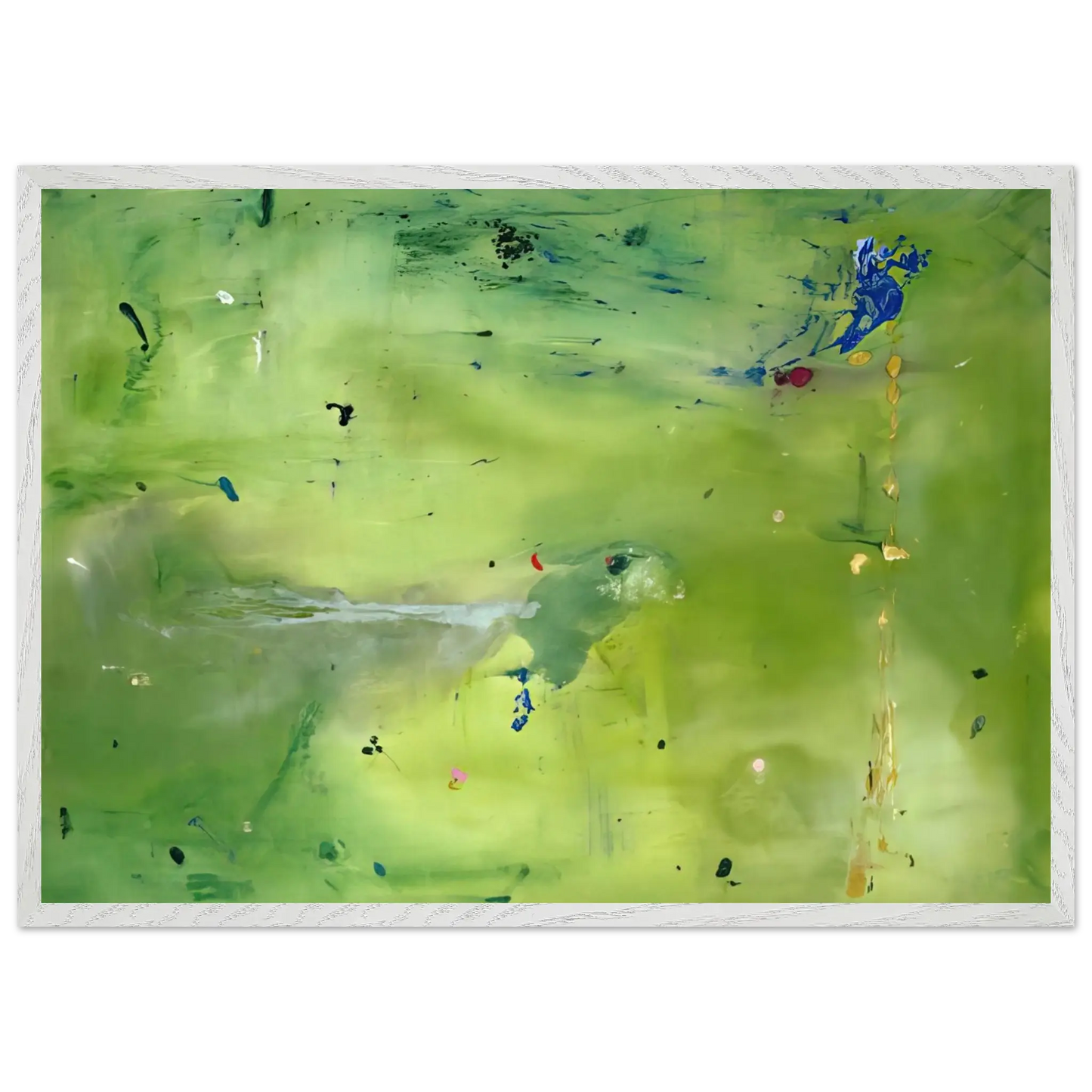 Helen Frankenthaler - A Green Thought in a Green Shade - 1981 Wall art - 30x40 cm / 12x16 Inches - Premium Wooden Framed Poster With Fine Art Paper - Black frame
