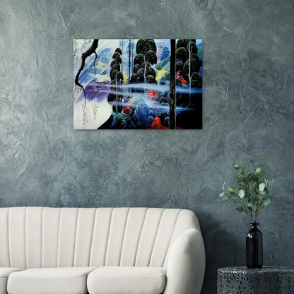 Along the Coast - Eyvind Earle Brushed Aluminum Print - 70x100 cm / 28x40 inches | Eyvind Earle Aluminum Print | Eyvind Earle Prints