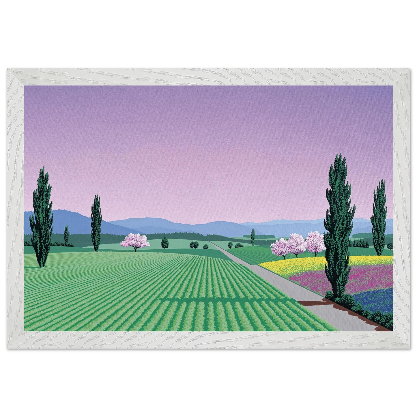 Hiroshi Nagai - Farmlands Wall Art - 60x80 cm / 24x32 inches - Fine Art Poster - -