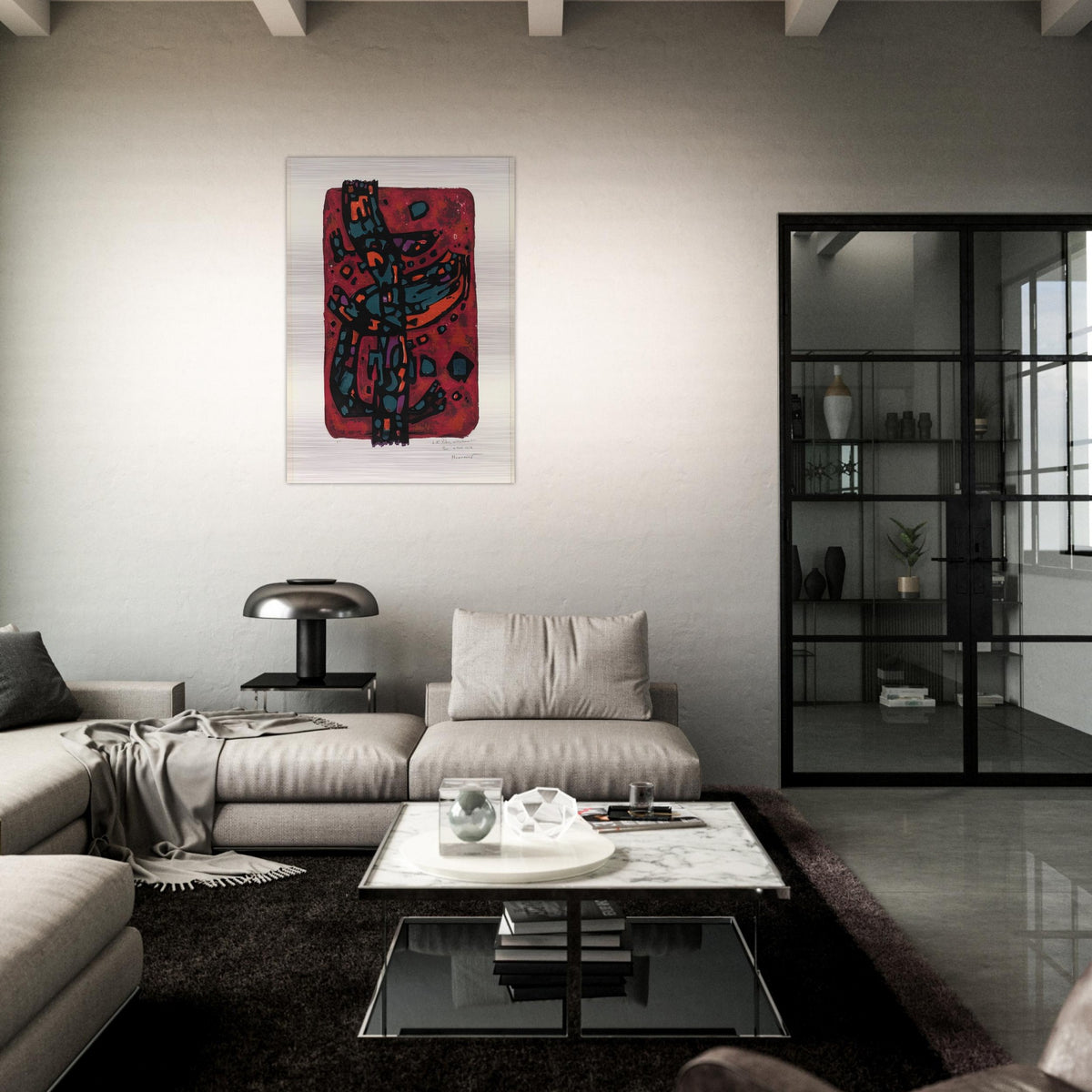 Living Flame - 1954 - Alfred Manessier Brushed Aluminum Print - 70x100 cm / 28x40 inches | Alfred Manessier Aluminum Print | Alfred Manessier Prints