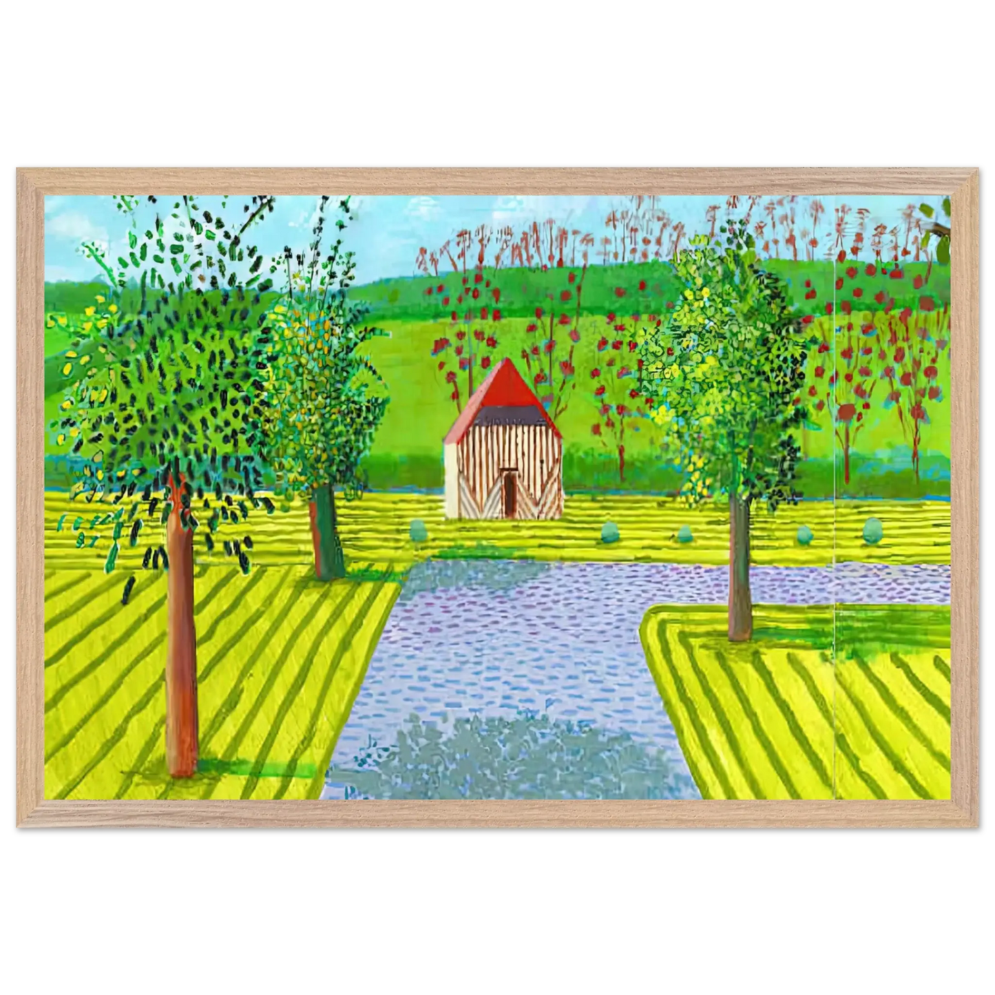 David Hockney - David Hockney Wall art - 50x70 cm / 20x28 Inches - Premium Wooden Framed Poster With Fine Art Paper - White frame