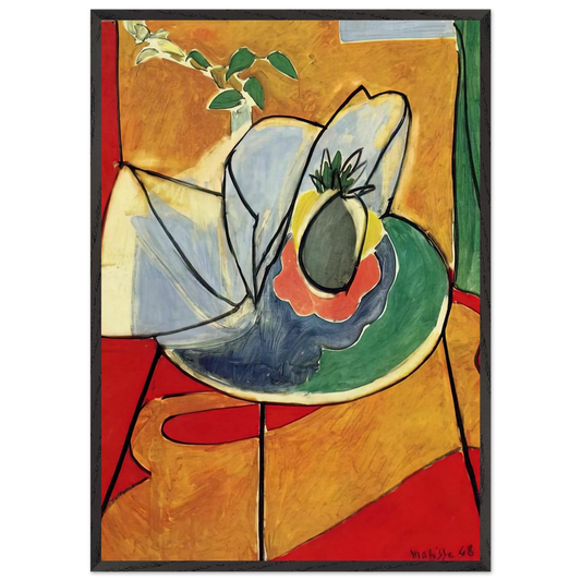 THE PINAPPLE 1948 - Henri Matisse 70x100 cm / 28x40 inches Framed Art Print – Black Wooden Frame