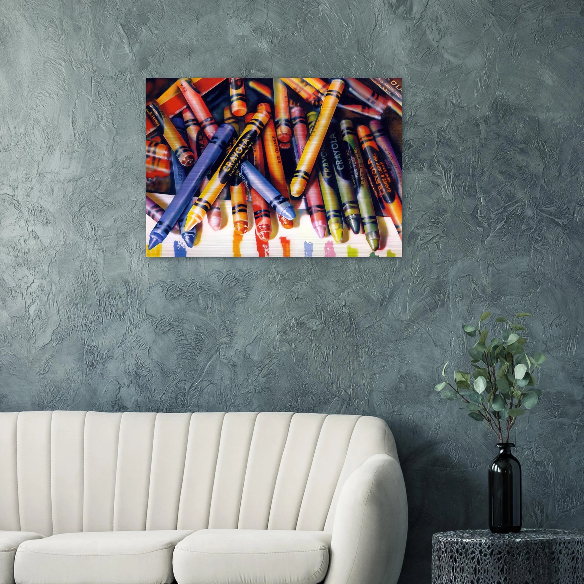 CRAYOLA 1973 - Audrey Flack Brushed Aluminum Print - 70x100 cm / 28x40 inches | Audrey Flack Aluminum Print | Audrey Flack Prints
