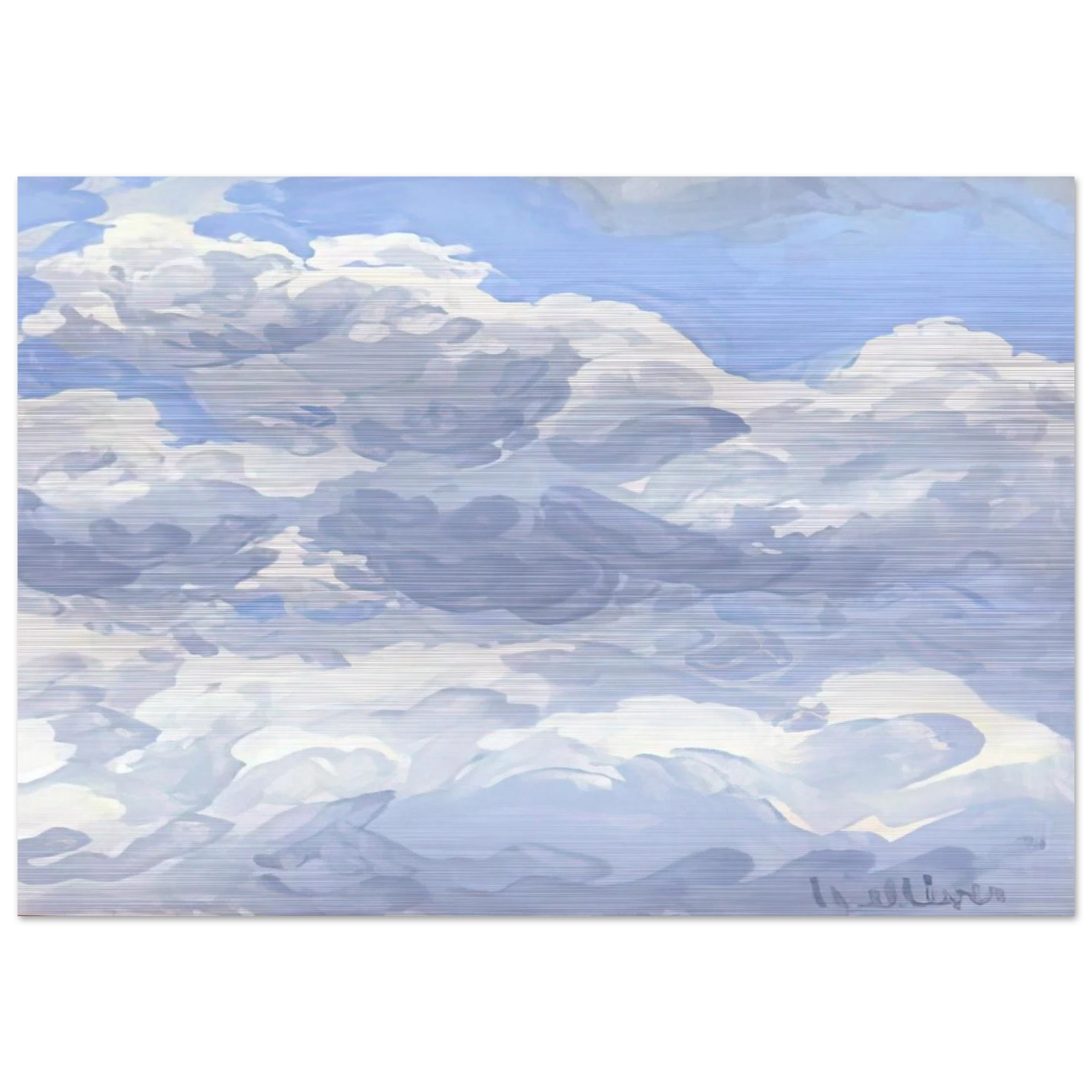 Study for Clouds II - 1979 - Neil Welliver Brushed Aluminum Print - 70x100 cm / 28x40 inches | Neil Welliver Aluminum Print | Neil Welliver Prints
