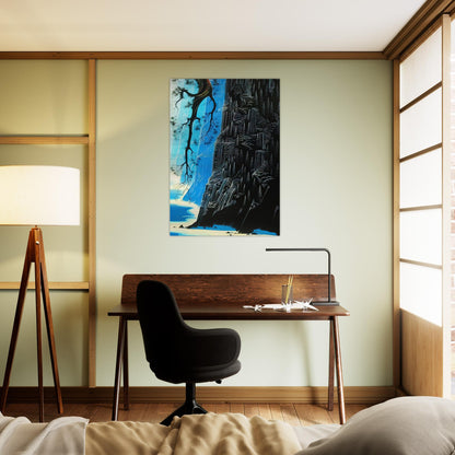 Cliffs Ascending - Eyvind Earle Brushed Aluminum Print - 70x100 cm / 28x40 inches | Eyvind Earle Aluminum Print | Eyvind Earle Prints