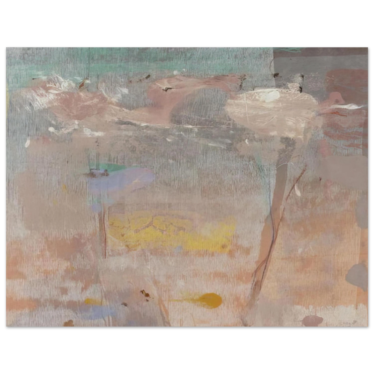 Helen Frankenthaler - Monotype I - 1981 Wall art - 70x100 cm / 28x40 inches - Premium Wooden Framed Poster With Fine Art Paper-canvas - White frame