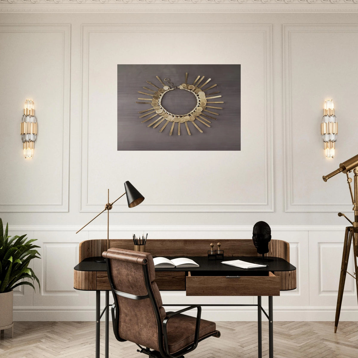 NECKLACE 1937 - Alexander Calder Brushed Aluminum Print - 70x100 cm / 28x40 inches | Alexander Calder Aluminum Print | Alexander Calder Prints