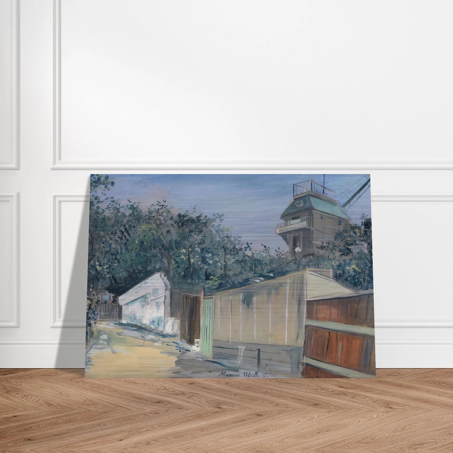 LE MOULIN DE LA GALETTE A MONTMARTRE 1915 - Maurice Utrillo Brushed Aluminum Print - 70x100 cm / 28x40 inches | Maurice Utrillo Aluminum Print | Maurice Utrillo Prints