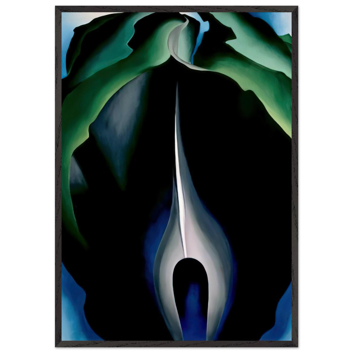 Jack-in-the-Pulpit No IV - Georgia OKeeffe 70x100 cm / 28x40 inches Framed Art Print – Black Wooden Frame