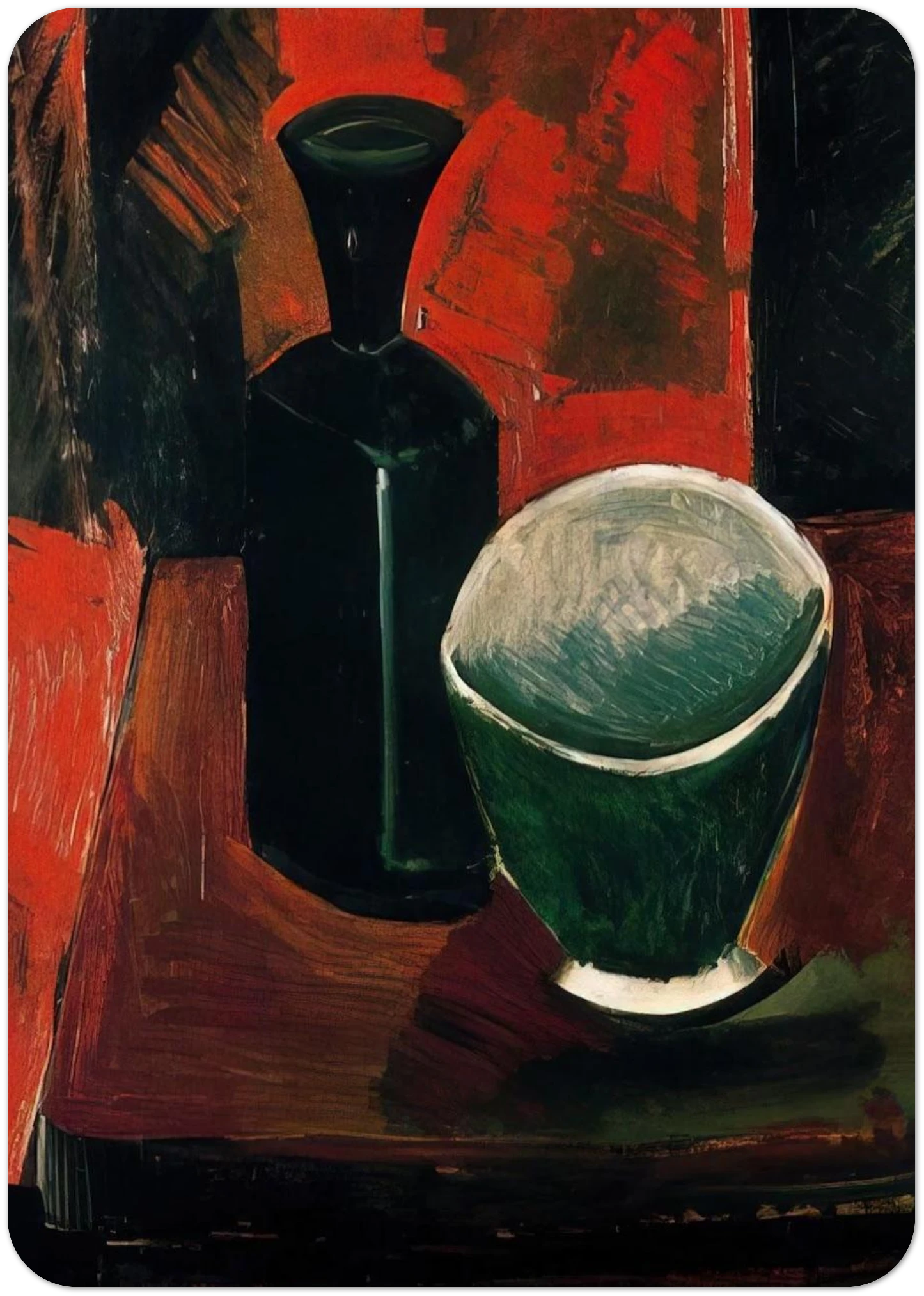 Green Pan and Black Bottle - 1908 By Pablo Picasso Pack of 10 Post Cards | Pablo Picasso Post Cards | A6 (10.5 x 14.8 cm) - 4.1 x 5.8 inches