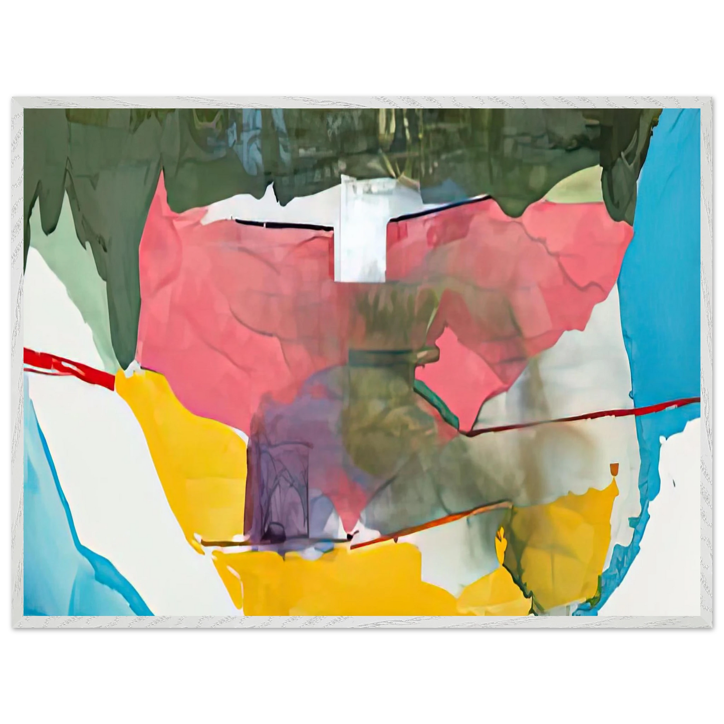 Helen Frankenthaler - Off White Square, 1973- Wall Art - 30x40 cm / 12x16 inches - Premium Wooden Framed Poster With Fine Art Paper-canvas - Wood frame