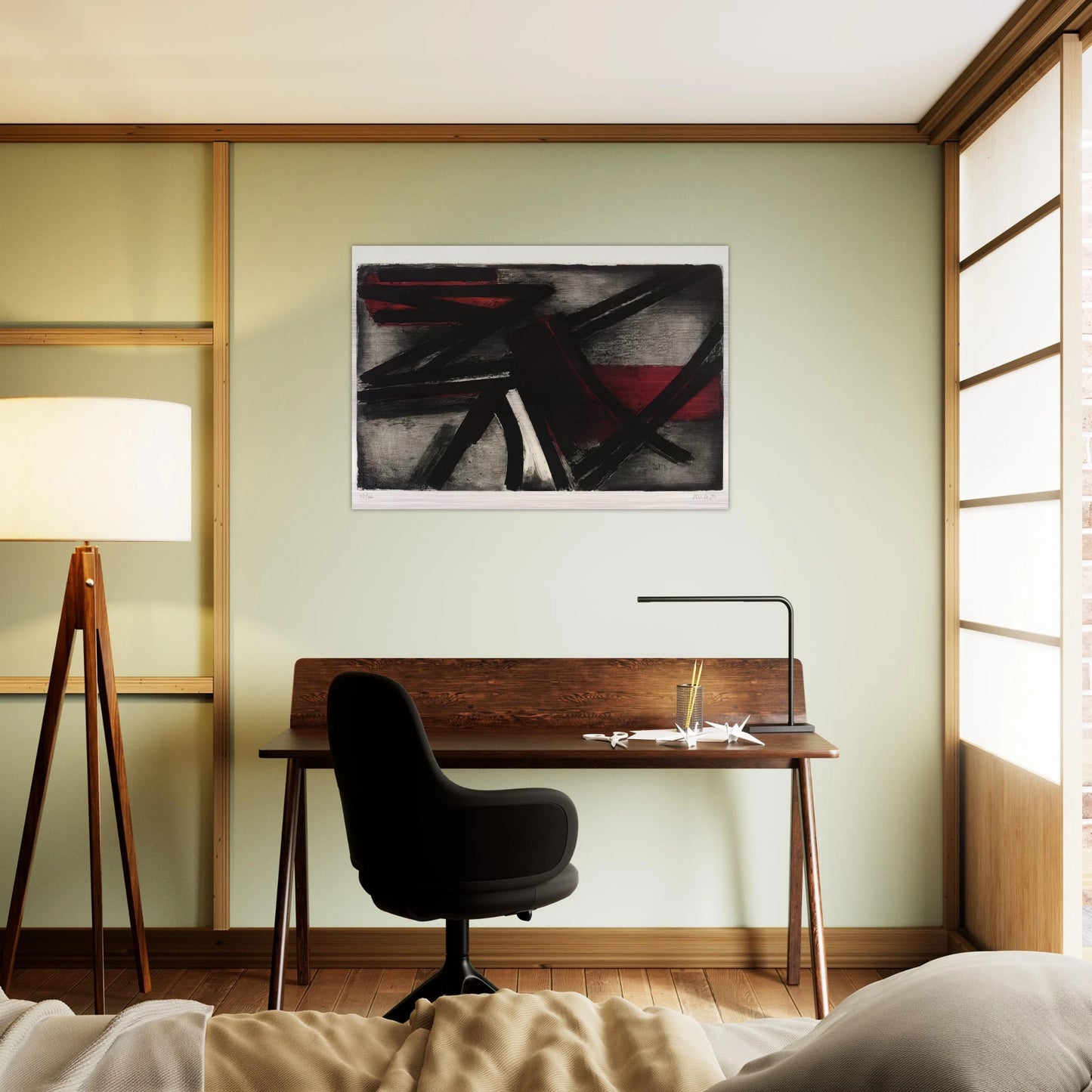 Etching No. 2 - 1952 - Pierre Soulages Brushed Aluminum Print - 70x100 cm / 28x40 inches | Pierre Soulages Aluminum Print | Pierre Soulages Prints