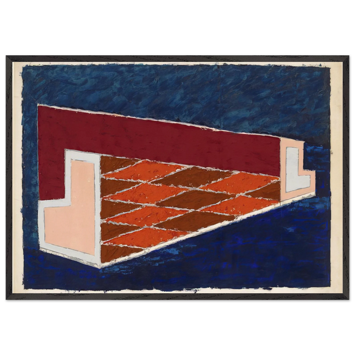 ABSTRACT 1940 - Josef Albers 70x100 cm / 28x40 inches Framed Art Print – Black Wooden Frame