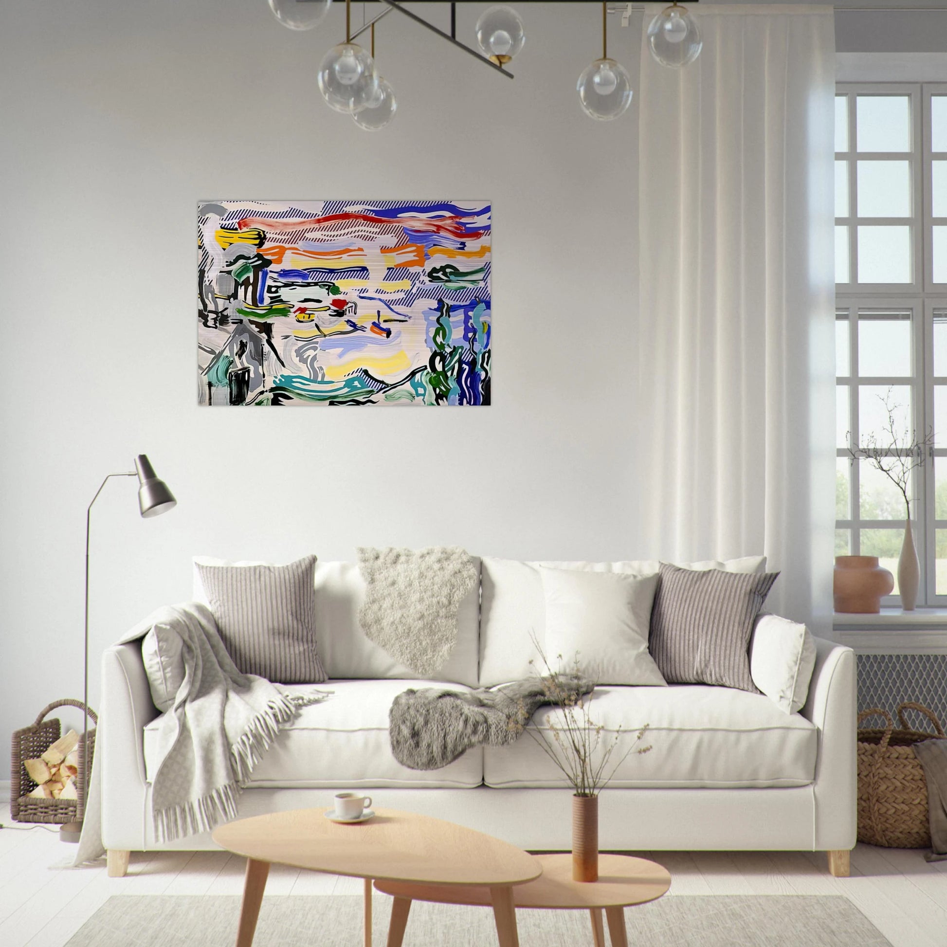COAST VILLAGE 1987 - Roy Lichtenstein Brushed Aluminum Print - 70x100 cm / 28x40 inches | Roy Lichtenstein Aluminum Print | Roy Lichtenstein Prints