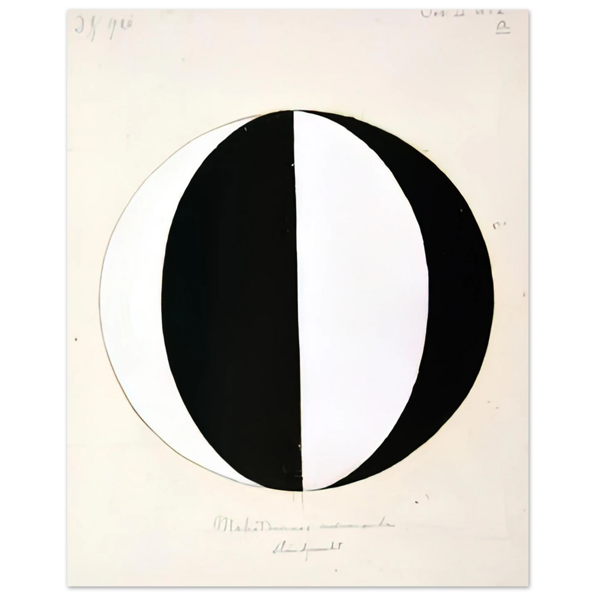 Hilma af Klint - THE MAHATMAS PRESENT STANDING POINT SERIES II NO 2A 1920 Wall art - 15x20 cm / 6x8 inches - Premium Wooden Framed Poster With Fine Art Paper-canvas - Wood frame