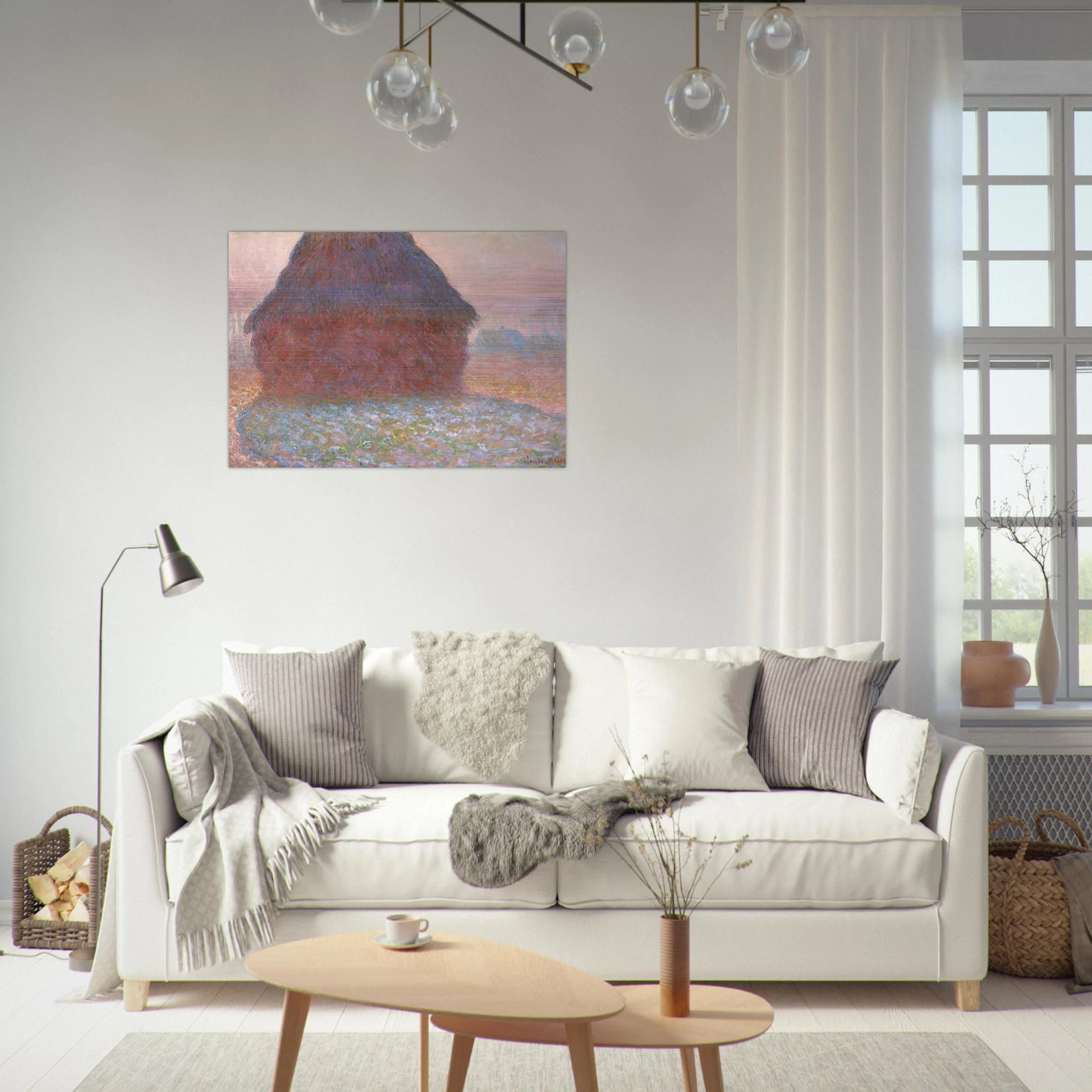 Grainstack in Sunshine - claude monet Brushed Aluminum Print - 70x100 cm / 28x40 inches | claude monet Aluminum Print | claude monet Prints