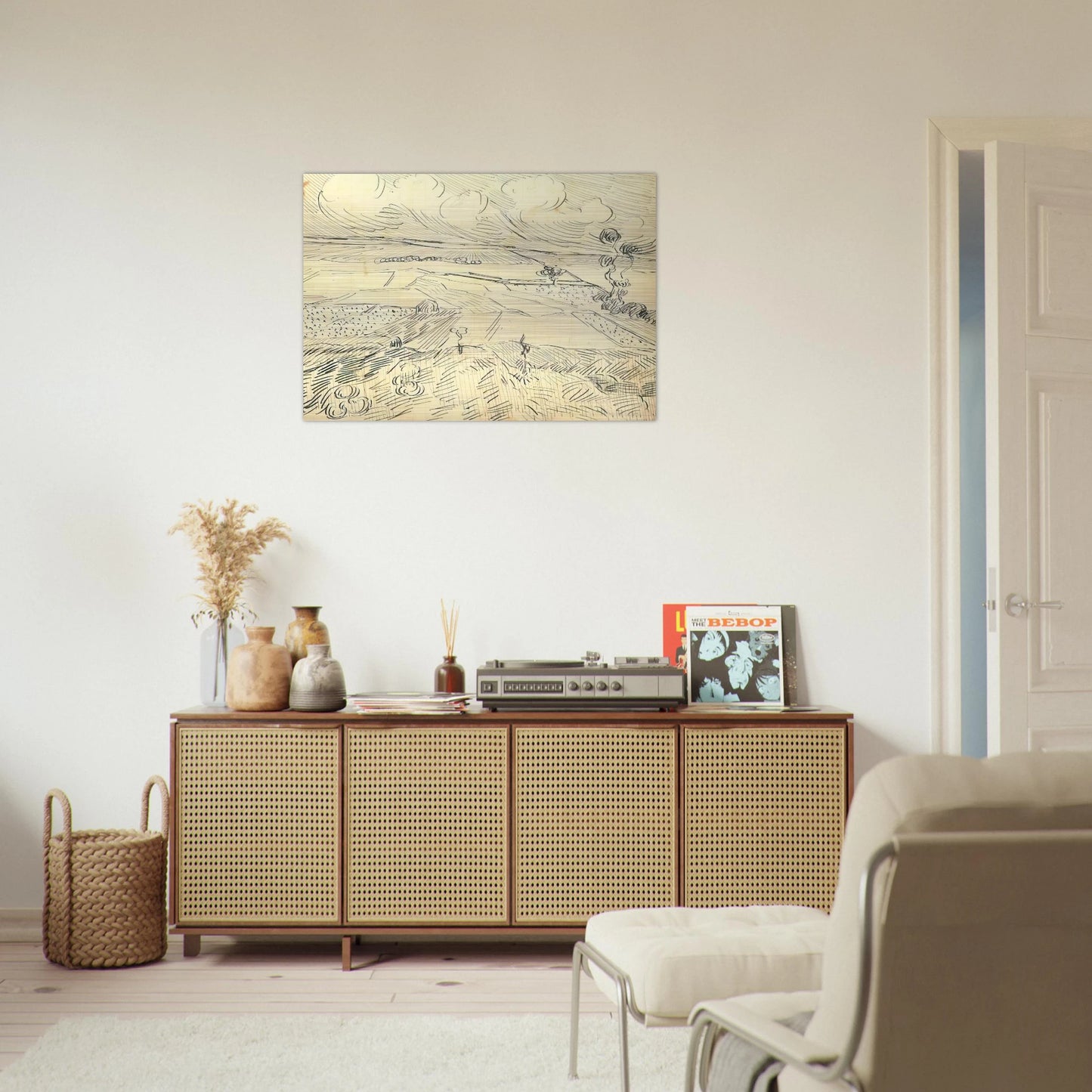 Wheat Fields - Vincent van Gogh Brushed Aluminum Print - 70x100 cm / 28x40 inches | Vincent van Gogh Aluminum Print | Vincent van Gogh Prints