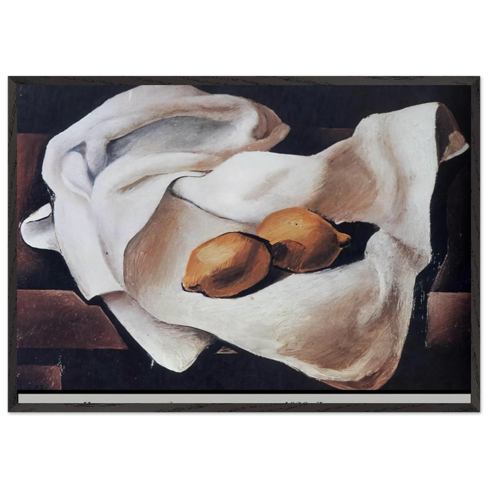 STILL LIFE WITH TWO LEMONS - Salvador Dali 70x100 cm / 28x40 inches Framed Art Print – Black Wooden Frame